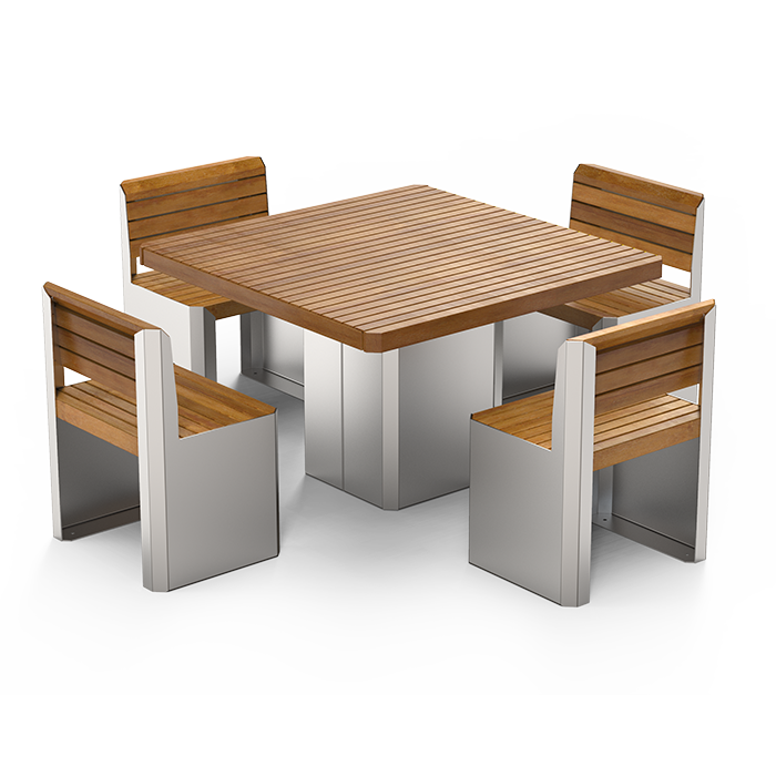 Stilo table with backrest seats