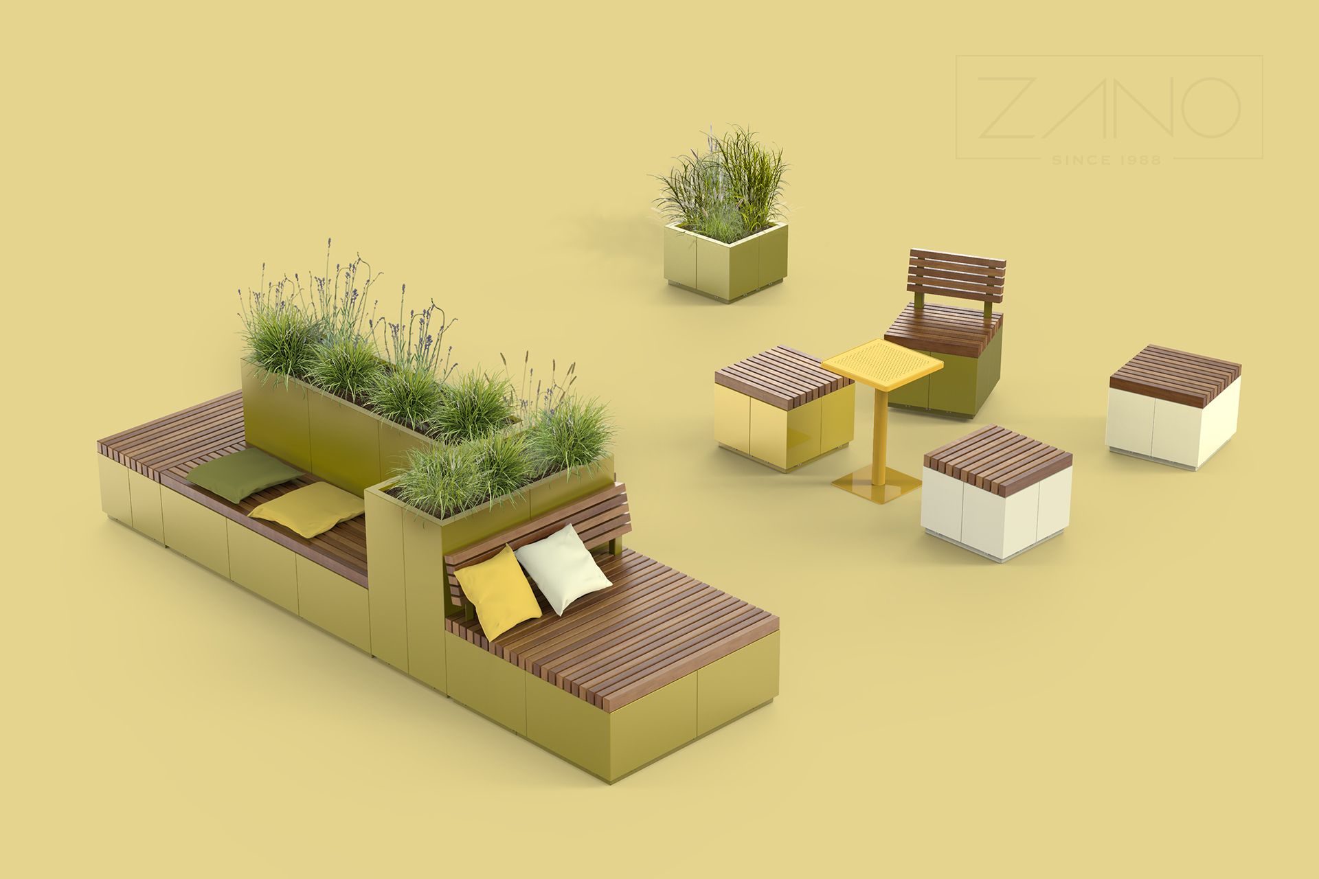 benches and seats from the Quadro series