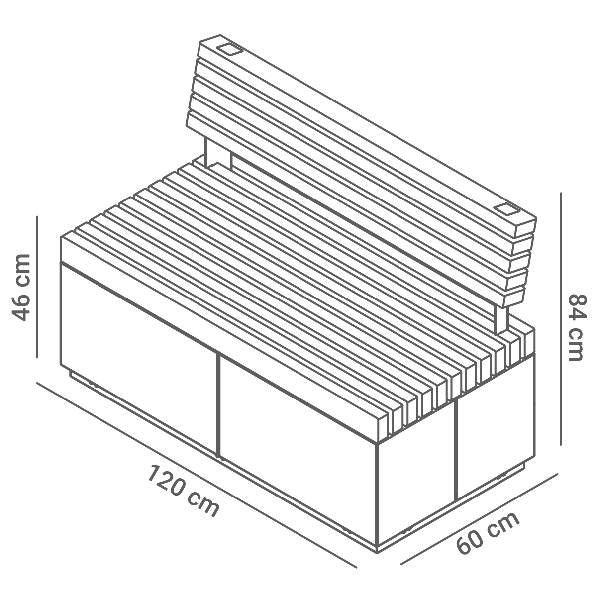 Quadro bench 02.076.1 | dimensions