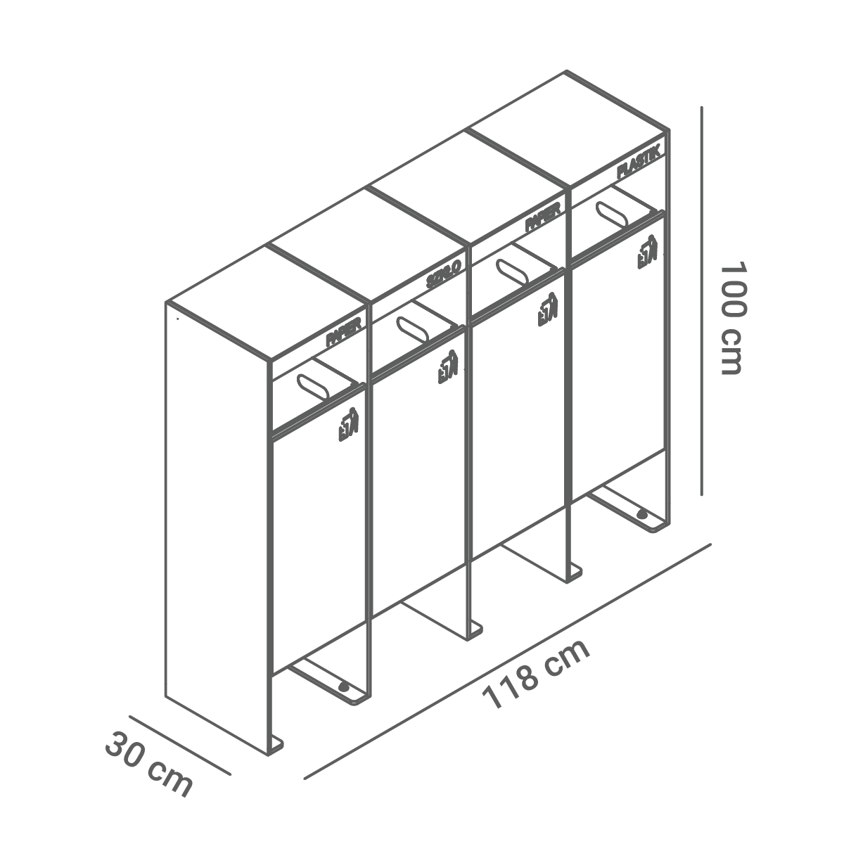 Waste separation basket 15.461 - dimensions