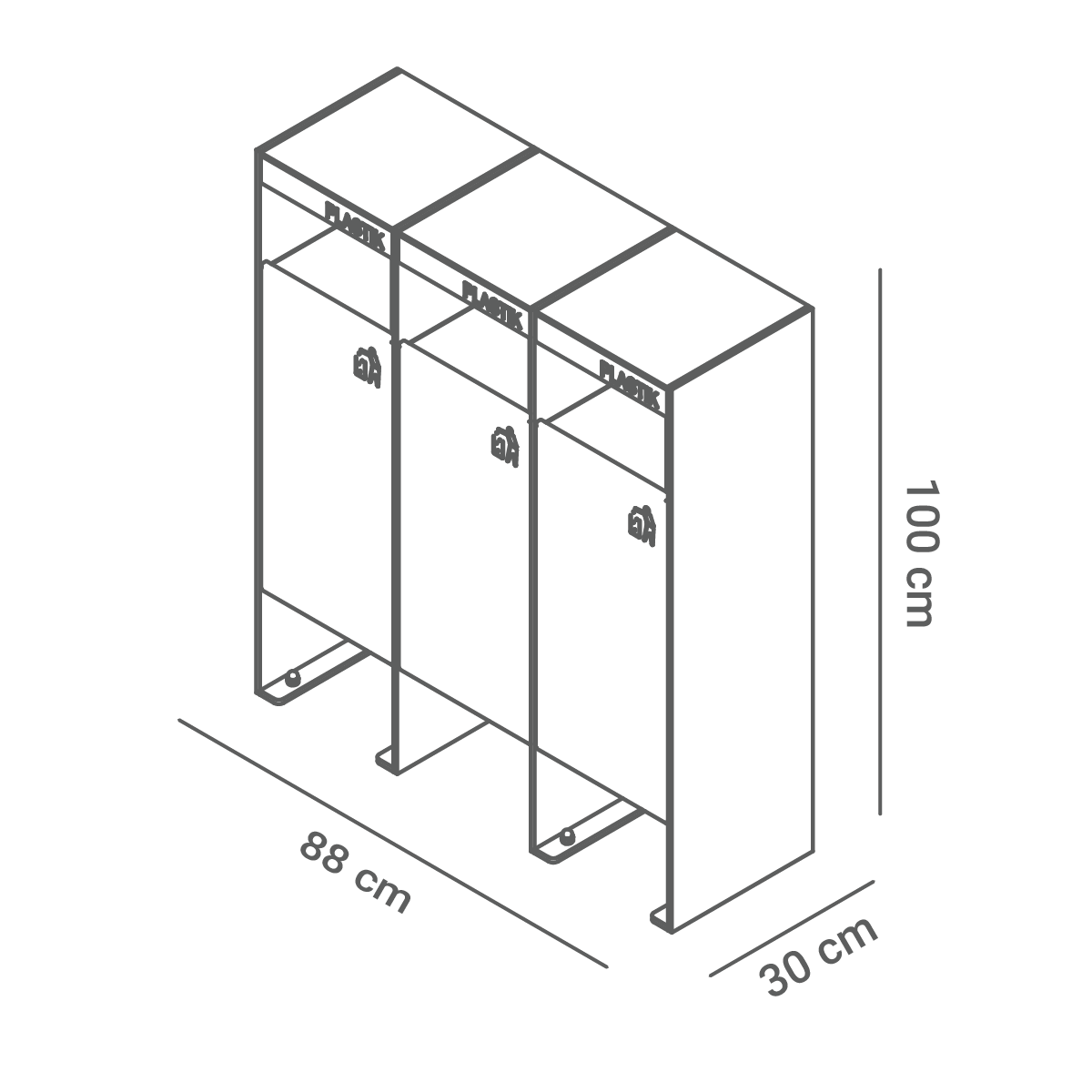 Waste separation basket 15.061 - dimensions